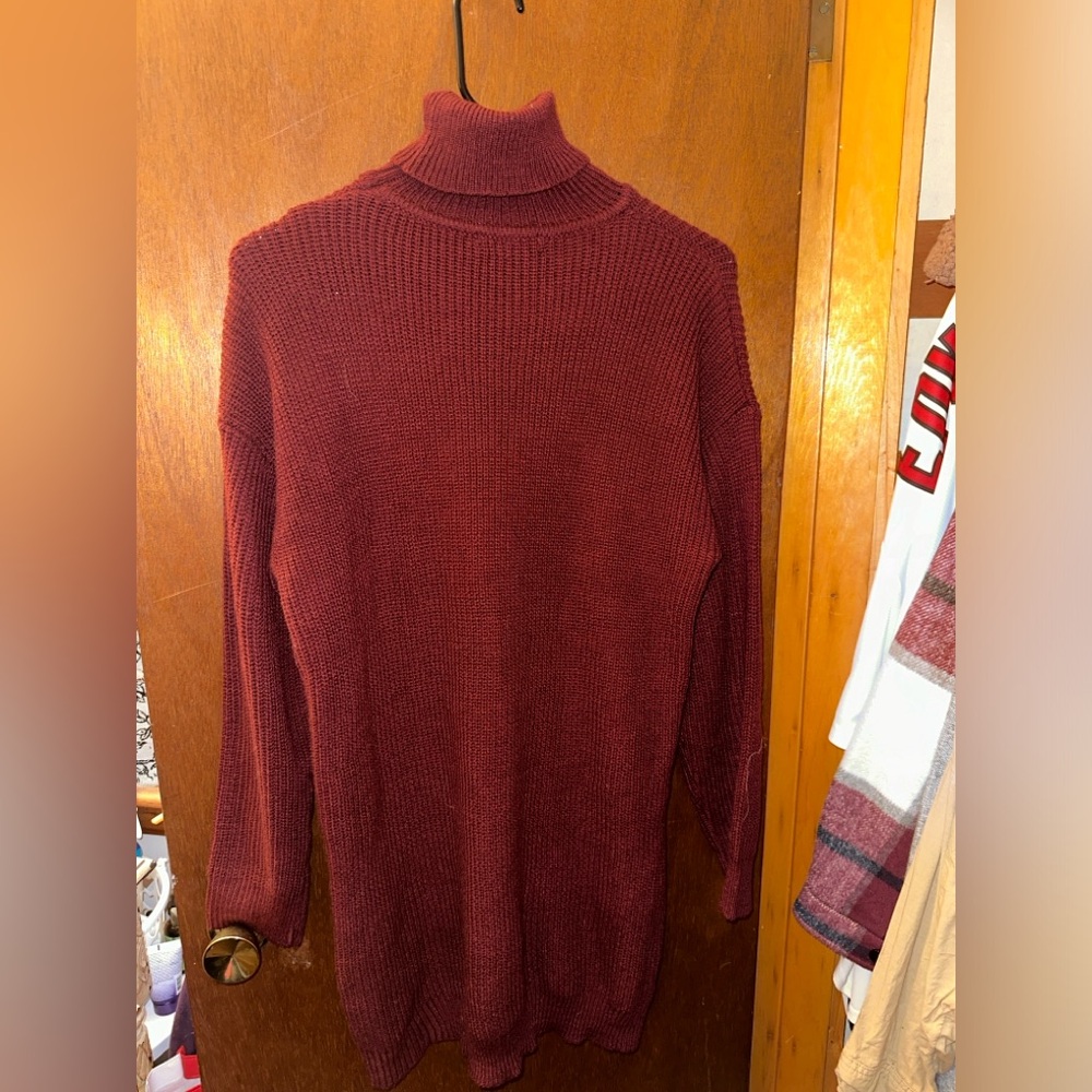 Red Sweater Dress - Picture 4 of 4